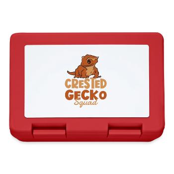 Crested Geckos Squad Ironic Lizard Reptilien - Brotdose - Rot - Vorne