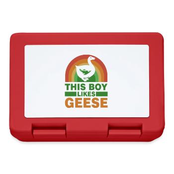 Boy Likes Cute Geese Funny Saying Nature Goose - Lunchbox - red - Front