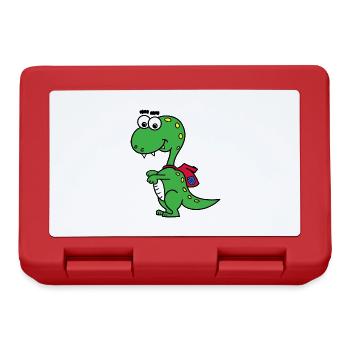 T-Rex with backpack - Lunchbox - red - Front