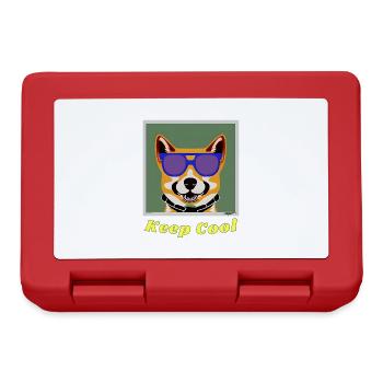 Shiba Inu with sunglasses keeps a cool head - Lunchbox - red - Front
