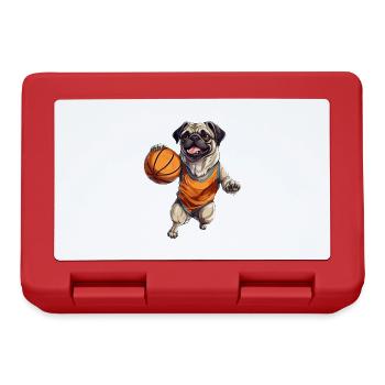 Basketballbegeisterter Mops: Vereint auf dem - Brotdose - Rot - Vorne
