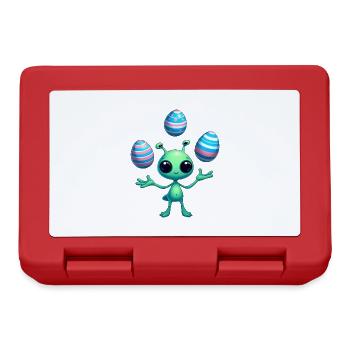 Easter with Alien: Egg Juggling - Lunchbox - red - Front