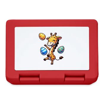 Easter Giraffe, Juggling Easter Eggs - Lunchbox - red - Front