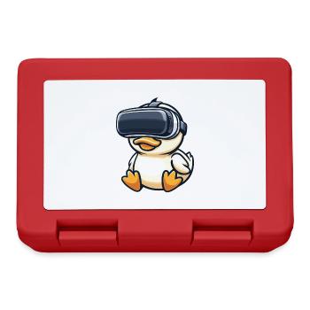 Ente Erpel VR Virtual Reality Gamer Zocker Süß - Brotdose - Rot - Vorne