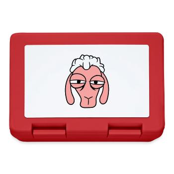 Sheep Skeptical Critical Look Face Head Cool - Lunchbox - red - Front