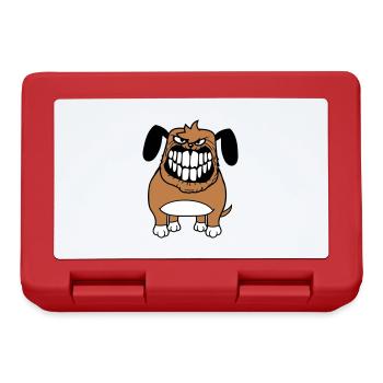 chien monstre méchant dangereux dents sourire sourire - Boîte à goûter - rouge - Devant