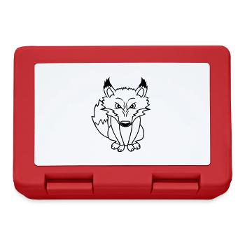 Renard, Mauvais œil, Dangereux, Renard roux, Animal sauvage - Boîte à goûter - rouge - Devant