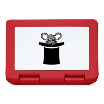 Mouse in Wizard Hat Top Hat Little Mouse Cute - Lunchbox - red - Front