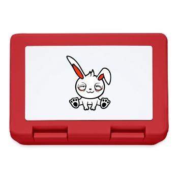Bunny Tired Confused Relaxed Red Dark Circles Chill - Lunchbox - red - Front
