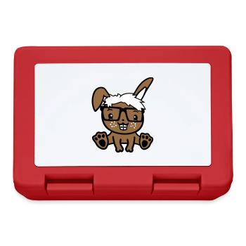 Bunny Nerd Geek Horn-rimmed Glasses Smart Freak Intelligent - Lunchbox - red - Front