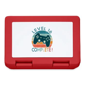 Level 16 cadeau jeux vidéo Anniversaire 16 ans - Boîte à goûter - rouge - Devant