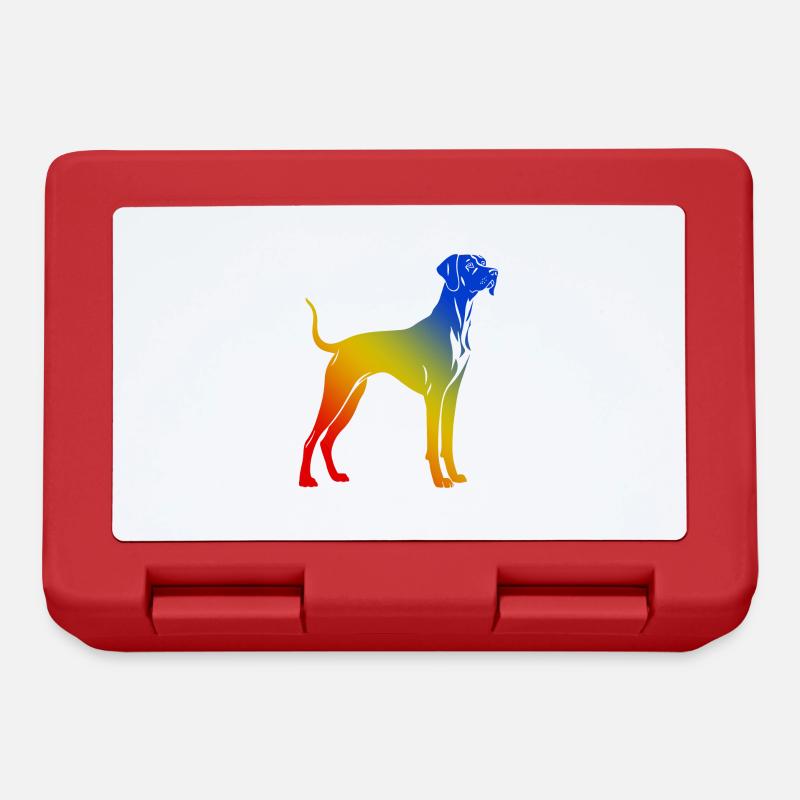 Great Dane Hund Bunt - Brotdose - Rot
