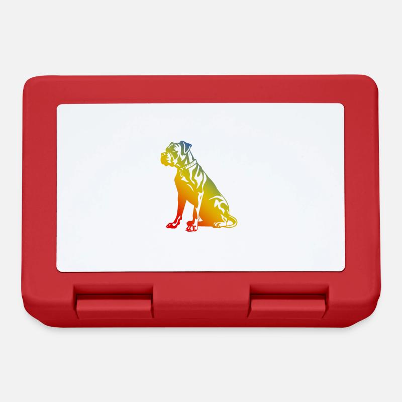 Boxer Dog - Lunchbox - red