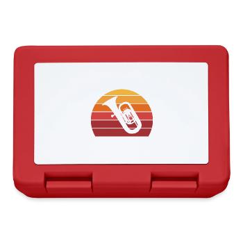 Tuba Vintage Sunset Brass Band Brass Instrument - Lunchbox - red - Front