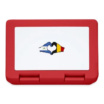 Nicaragua Belgique Drapeau Mains Coeur Forme - Boîte à goûter - rouge - Devant