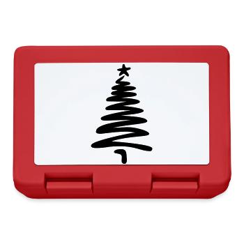 Christmas tree linear hand-drawn - Lunchbox - red - Front