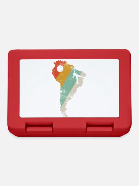 Argentinien Retro-Streifenkarte - Brotdose - Rot