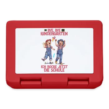 Bye bye Kindergarten ich rocke die Schule Kita - Brotdose - Rot - Vorne