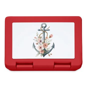 Ancre avec vrille florale - Boîte à goûter - rouge - Devant