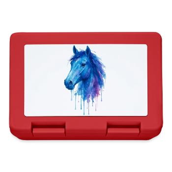 Aquarell Pferd - Reiten - Brotdose - Rot - Vorne