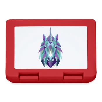 Unicorn Polygon Purple Turquoise - Lunchbox - red - Front