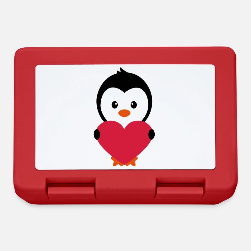 Penguin Love - Lunchbox - red