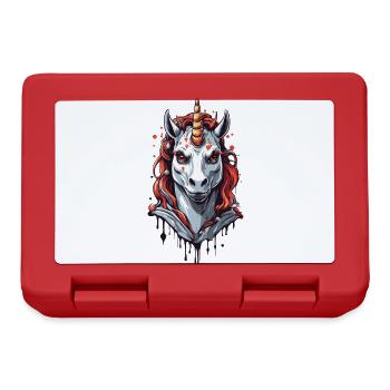Dark Vampire Unicorn Halloween Design - Lunchbox - red - Front