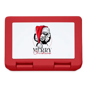 Père Noël caniche joyeux Noël chiens chien Wilsigns - Boîte à goûter - rouge - Devant