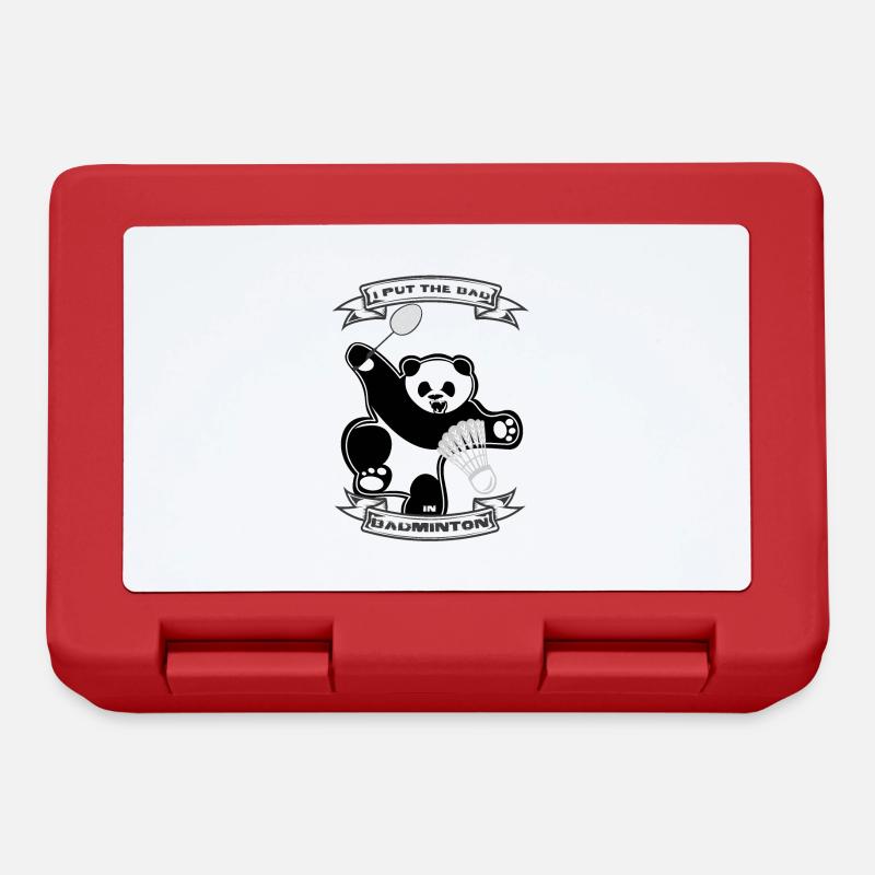 Panda Badminton - Brotdose - Rot