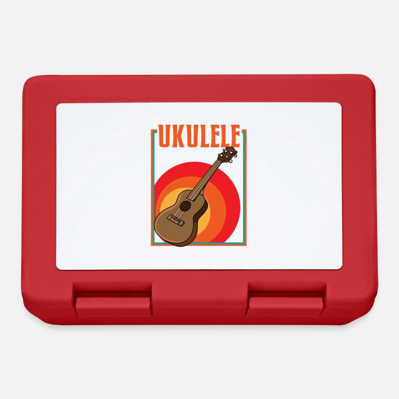 Ukulélé rétro - Boîte à goûter - rouge