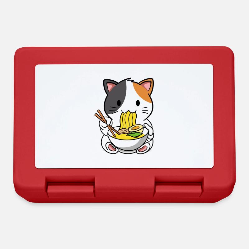 Katze Ramen Nudelsuppe - Brotdose - Rot