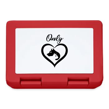 MY ONLY LOVE CAT DOG HEART - Brotdose - Rot - Vorne