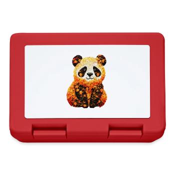 Süßer Panda im Herbstlaub - Brotdose - Rot - Vorne