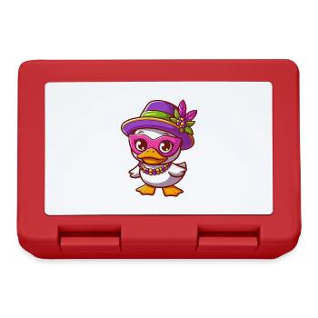 Canard blanc de Mardi Gras avec bijoux - Boîte à goûter - rouge - Devant