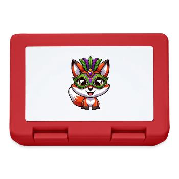 Mardi Gras Fuchs Maske - Brotdose - Rot - Vorne