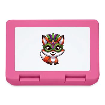 Mardi Gras Fox Mask - Lunchbox - pink - Front