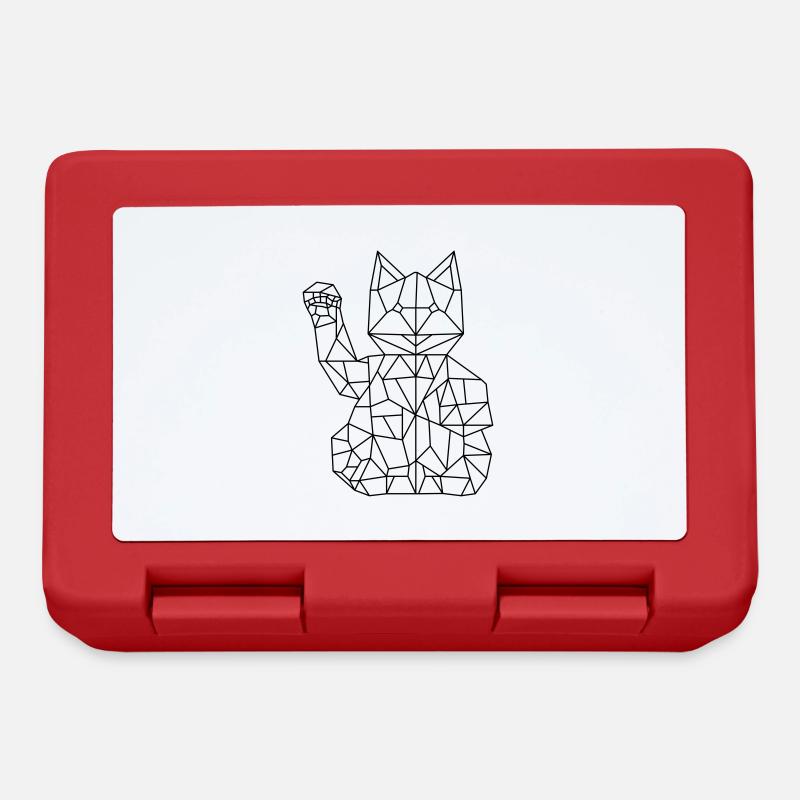Chat de fortune Maneki-neko Polygone - Boîte à goûter - rouge