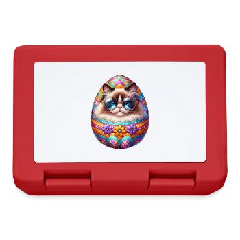 Chat Ragdoll dans la conception d’oeuf de Pâques - Boîte à goûter - rouge - Devant