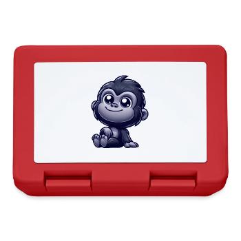 Singe mignon chimpanzé gorille paisible heureux - Boîte à goûter - rouge - Devant