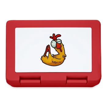 Drôles de poulets Yoga Méditation Poule et Coq - Boîte à goûter - rouge - Devant