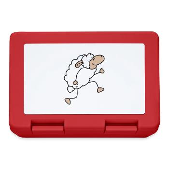 Sheep walks happily proudly dancing going hiking - Lunchbox - red - Front