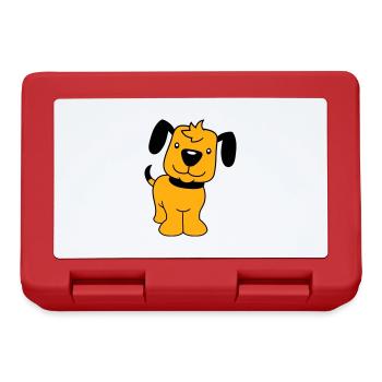 chien se tient mignon petit chiot heureux animal de compagnie - Boîte à goûter - rouge - Devant