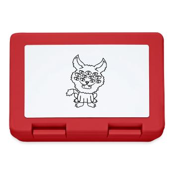 Chat Démon Beaucoup d’yeux Diable Enfer Monstre maléfique - Boîte à goûter - rouge - Devant