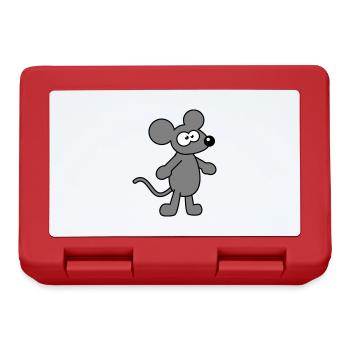 Maus Mäuschen Süße Kleine Ratte Nager Lustig Comic - Brotdose - Rot - Vorne