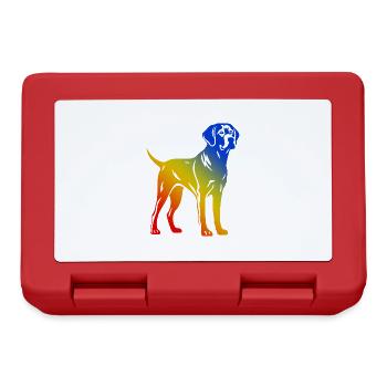 Labrador Hund Bunt - Brotdose - Rot - Vorne