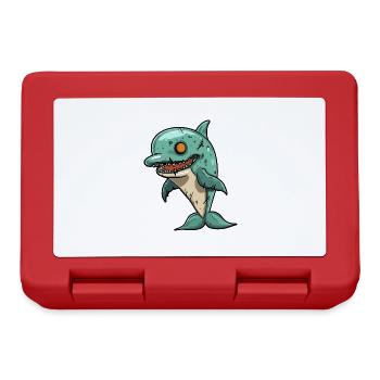 Dolphin Halloween Funny Zombie - Lunchbox - red - Front