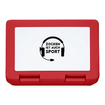 Zocken ist auch Sport - Brotdose - Rot - Vorne