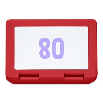 80. 80 YEARS. 80th ANNIVERSARY. 80TH BIRTHDAY. - Lunchbox - red - Front