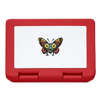 Schmetterling Halloween Lustig Zombie - Brotdose - Rot - Vorne