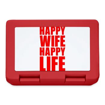 HAPPY WIFE HAPPY LIFE GIFT WOMAN MAN PARTNER - Lunchbox - red - Front